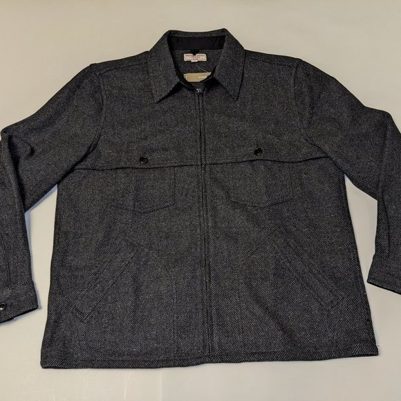 J. Crew Other - J. Crew - Wallace & Barnes Zip-Front Wool Workshirt - Large - Coal Donegal Twill